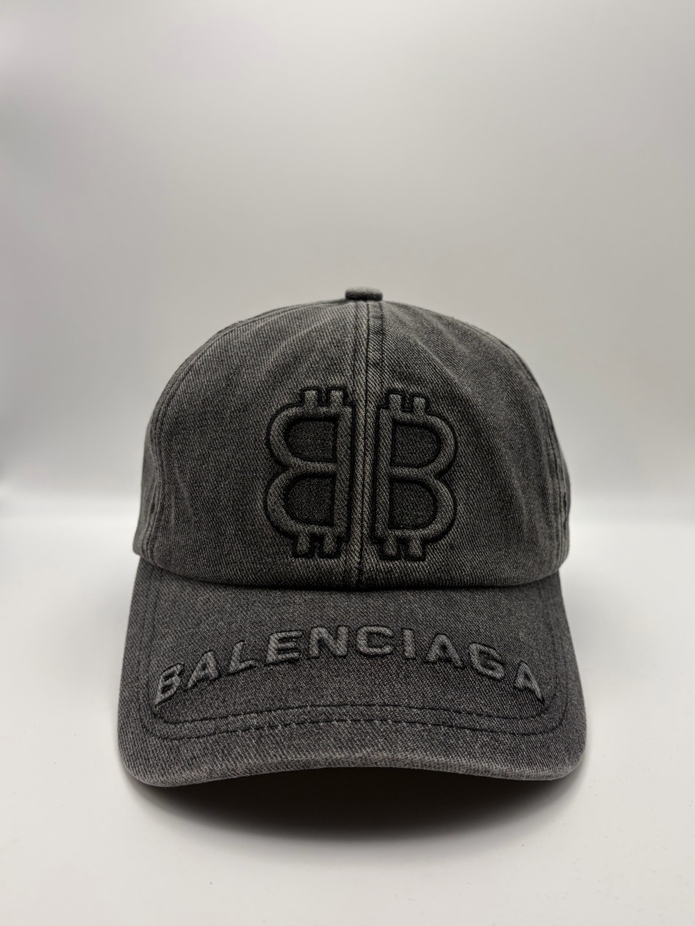 NEW Black embossed Denim Baseball Cap